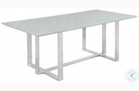 Annika White And Chrome Dining Table