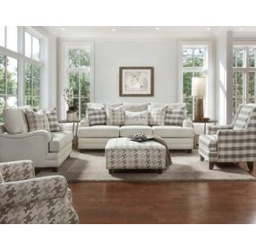 Basic Wool Beige Performance Fabric Accent Chair with Throw Pillows