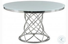 Irene White And Chrome Dining Table