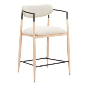 Equinox Oyster Gray Upholstered Counter Height Stool