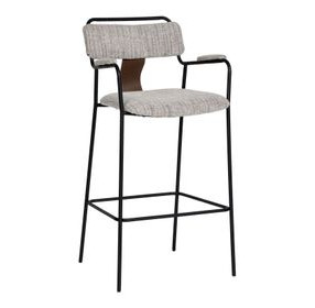 Couva Gray Upholstered Bar Stool Set of 2