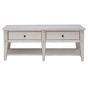 Lake House Weathered White Rectangular Occasional Table Set