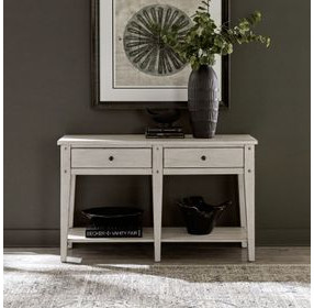 Lake House Weathered White Rectangular Sofa Table
