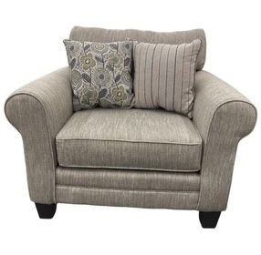 Vandy Heather Brown Upholstered Accent Chair with Throw Pillows