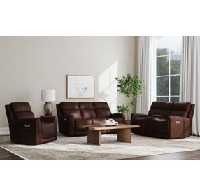 Alister Burnt Umber Triple Power Glider Recliner with USB Charging