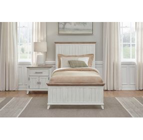 Beach Comber Weathered White And Sand Top Twin Panel Bed
