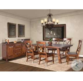 Villa Rosso Medium Brown 106" Extendable Rectangular Dining Table