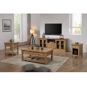 Logans Edge Brown 1 Drawer Square End Table