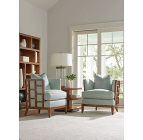 Ocean Club Abaco Green Upholstered Accent Chair with Pillow
