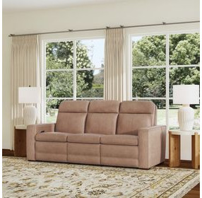 Dutch Desert Tan Leather 91" Zero Gravity Power Reclining Sofa with Power Lumbar and USB Charging
