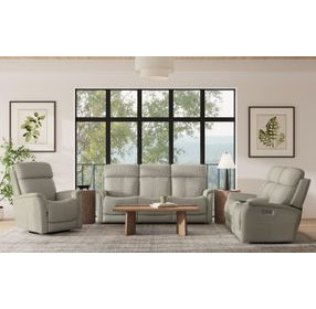 View Dove Power Reclining Living Room Set With Power Headrest And Lumbar