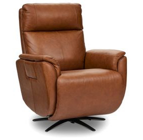 Cove Autumn Leather Zero Gravity Swivel Power Recliner with USB Charging and Heat Massage