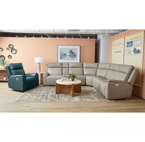 Vernon Dove Gray 6 Piece Modular Zero Gravity Power Reclining Sectional with Heat Massage and USB Charging