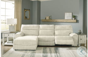 Critics Corner Parchment Zero Wall LAF Power Reclining Small Sectional