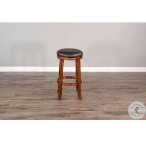 Villa Rosso Medium Brown Swivel Barstool Set of 2