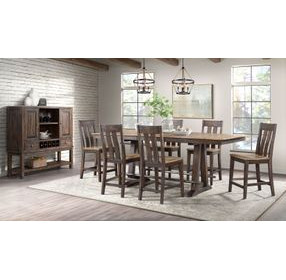 Transitions Driftwood and Sable 96" Extendable Rectangular Counter Height Table
