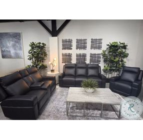 Valley Black Leather 73" Zero Gravity Power Reclining Console Loveseat with Power Headrest and USB Charging