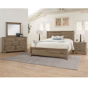 Cool Rustic Stone Gray Queen Plank Panel Bed