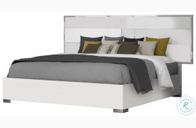Infinity White Bianco Lucido Queen Panel Bed