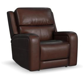 Oasis Truffle Leather Zero Gravity Power Recliner with USB Charging and Heat Massage