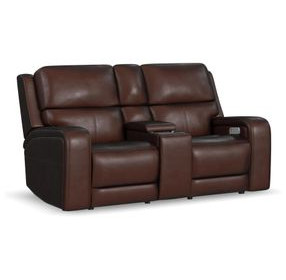 Oasis Truffle Leather 76" Zero Gravity Power Reclining Loveseat with USB Charging and Heat Massage