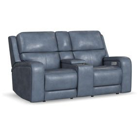 Oasis Storm Leather 76" Zero Gravity Power Reclining Loveseat with USB Charging and Heat Massage