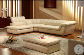 397 Beige Italian Leather LAF Sectional