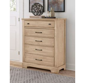 Cool Rustic Clear Maple 5 Drawer Chest