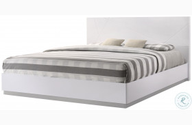 Naples White Lacquer Full Platform Bed