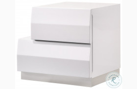 Milan White Lacquer LAF Nightstand