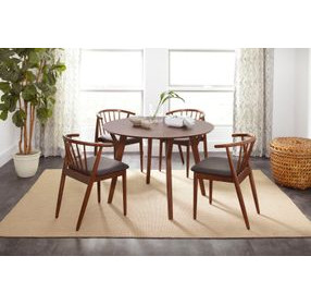 Copenhagen Brown and Gray Upholstered 5 Piece Dining Set