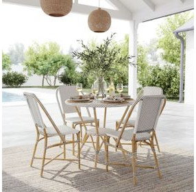 Tobias Black And White Outdoor Bistro Dining Chair