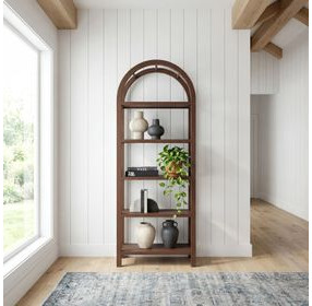 Hanover Walnut Brown Etagere Bookcase
