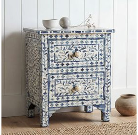 Bone Inlay Vivienne Blue Accent Chest