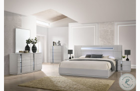 Palermo Grey And Chrome Platform Bedroom Set