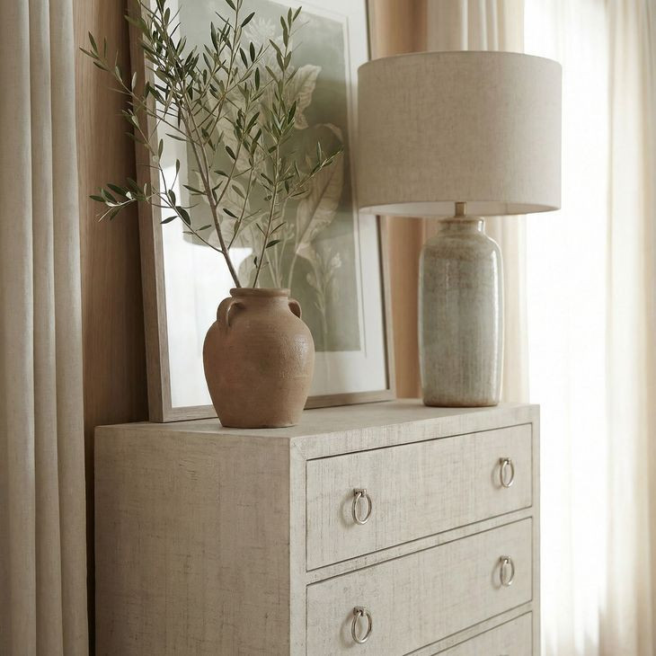Bar Harbor neutral Raffia Dresser