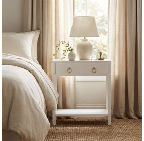 Lark White 1 Drawer Nightstand