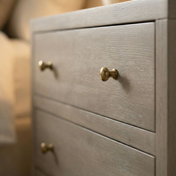 Nora Antique Taupe 3 Drawer Nightstand