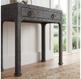 Chatham Charcoal Raffia Console Table