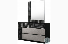 Roma Black and Grey Lacquer Dresser and Mirror