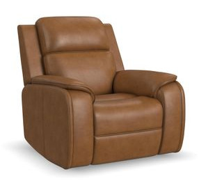 Ziggy Brown Leather Zero Gravity Power Recliner with Heat Massage and USB Charging