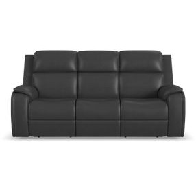 Ziggy Ash Gray Leather Zero Gravity Power Reclining Living Room Set