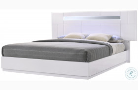 Palermo White Lacquer King Platform Bed