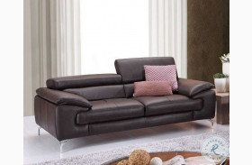 A973 Coffee Italian Leather Sofa