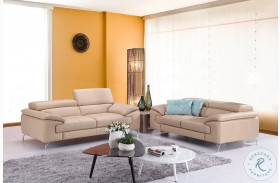 A973 Peanut Italian Leather Living Room Set