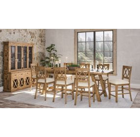 Telluride Brown 8 Glass Door Buffet and Hutch with LED