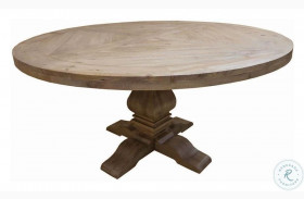 Florence Rustic Smoke Round Dining Table