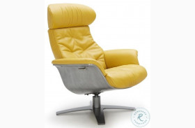 Karma Mustard Italian Leather Lounge Chair