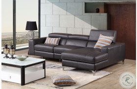 Ariana Gray Leather Reclining RAF Sectional