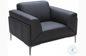 Knight Black Leather Chair